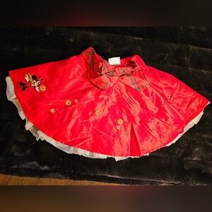 Disney Skirt, Girls Size, 4, XS, Red Minnie Mouse, Holidays, Plaid Bow